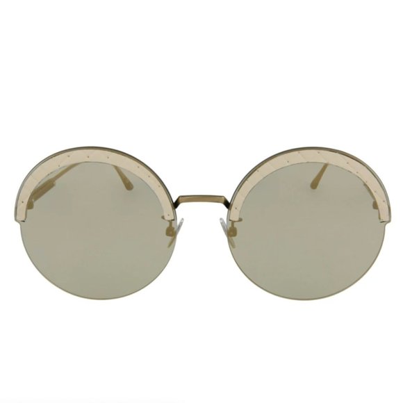 Bottega Veneta Unisex Gold and Tan Metal Sunglasses!